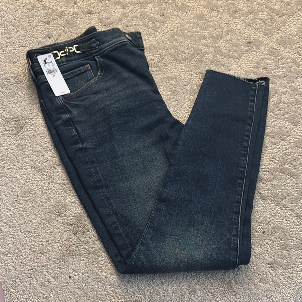 Express Women's Skinny Jeans - Dark Blue